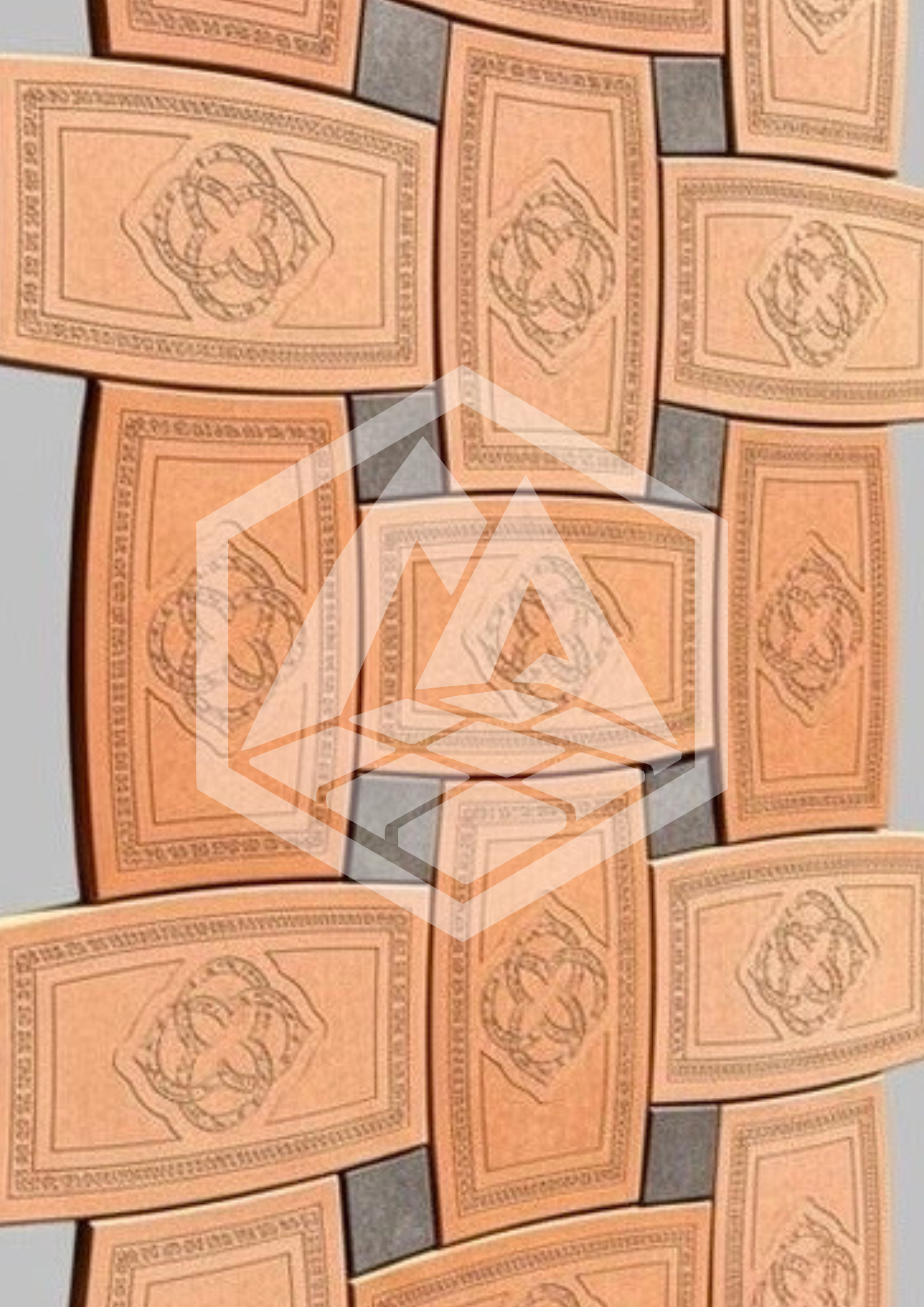 A close-up of multiple vintage playing cards spread out on a surface, with a watermark overlay.