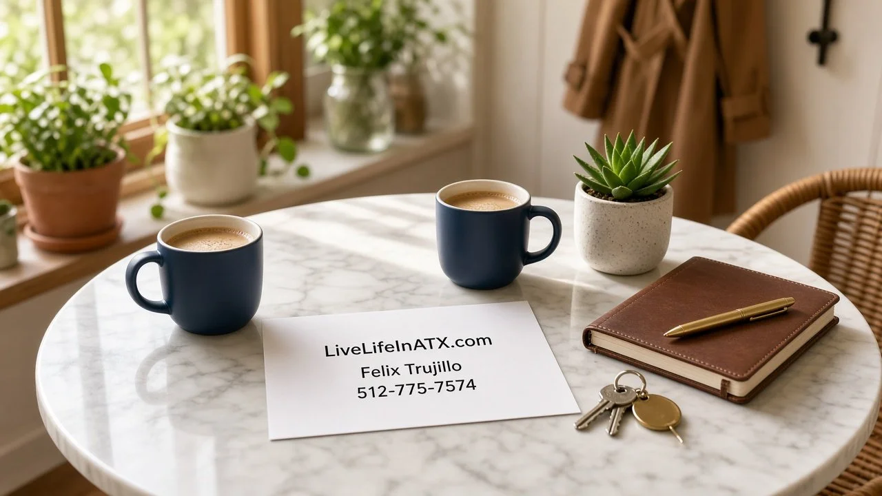 Table set for a meeting with Felix Trujillo, Live Life in ATX
