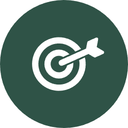 Icon of a bullseye target with an arrow hitting the center.