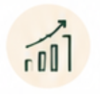 Graph showing upward trend with three bars increasing in height and an arrow pointing upwards