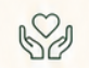 Simple line drawing of two hands forming a heart shape