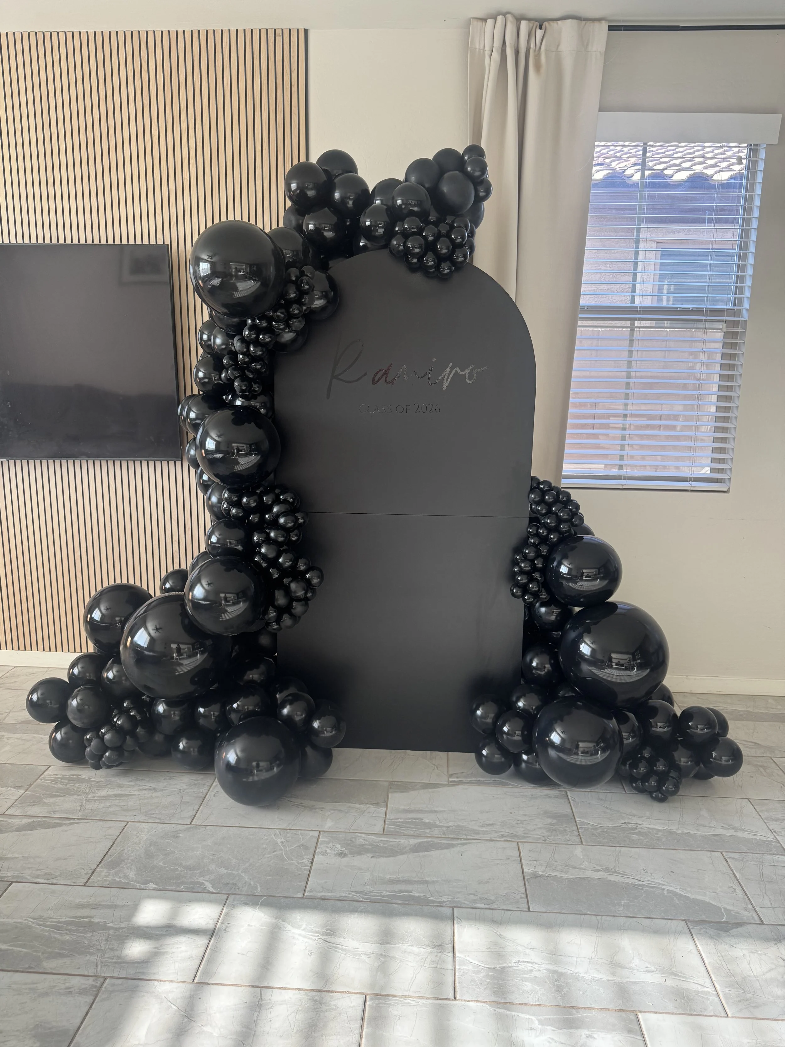 Black Monochromatic setup for graduation party