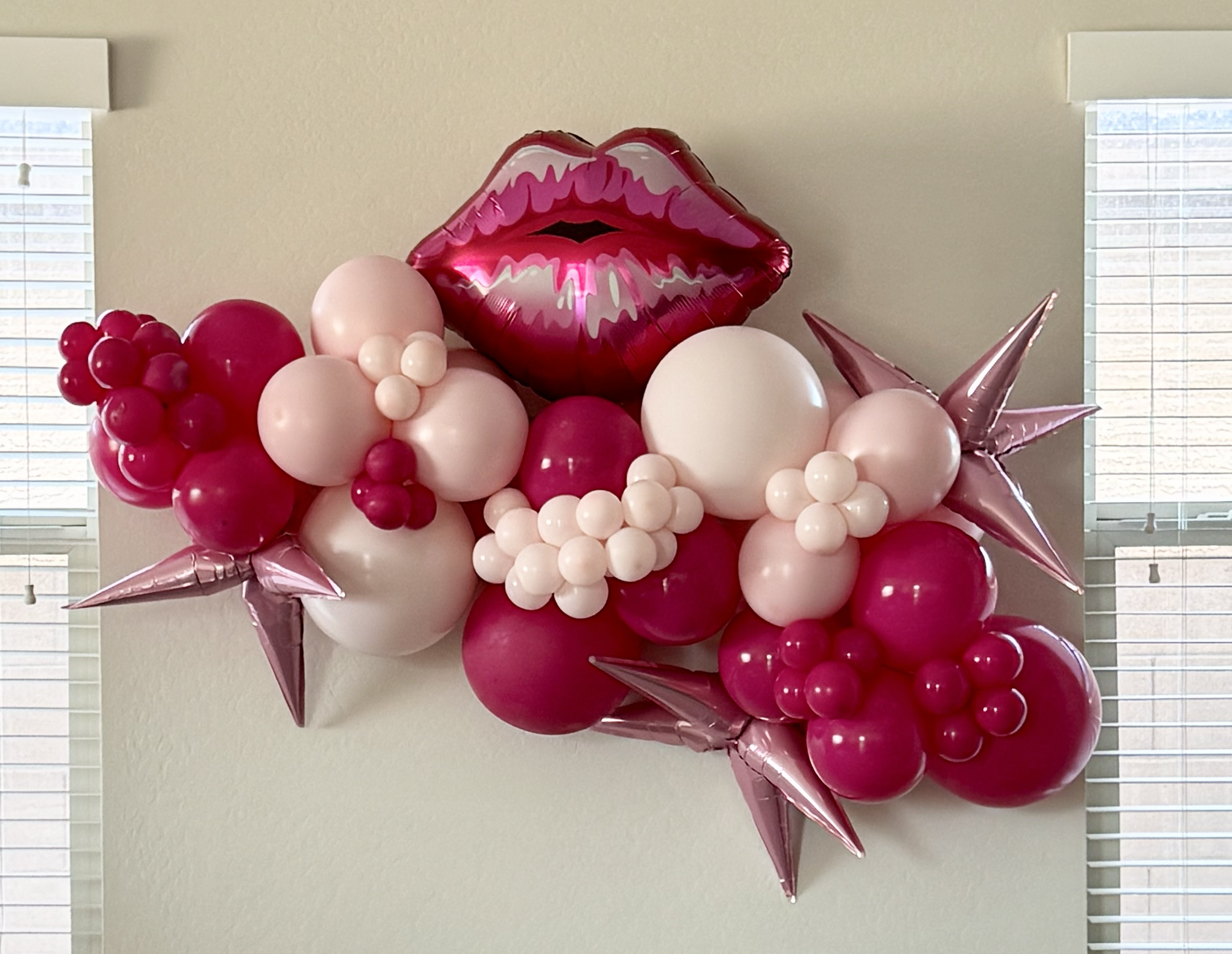 Valentines Balloon Garland with foil accent balloons