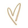 A simple abstract heart shape in beige and black outline