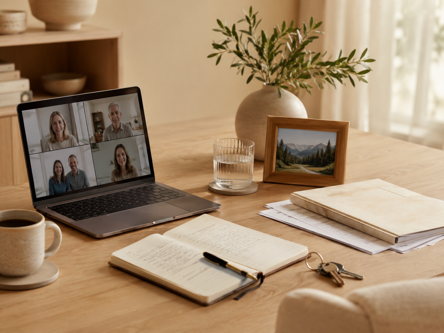 Family coordinating a Colorado estate through a video call from out of state