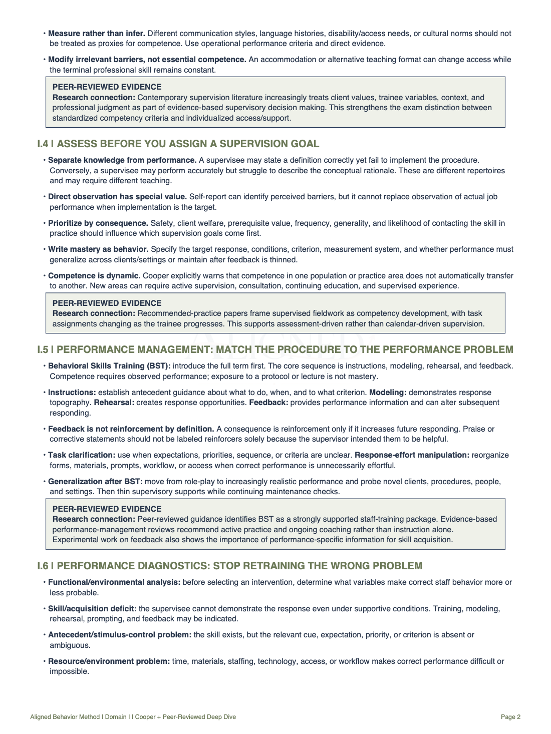 DOMAIN I — PERSONNEL SUPERVISION + MANAGEMENT