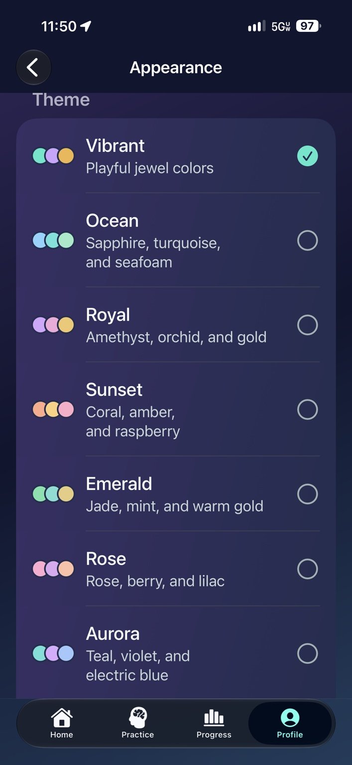 Appearance — Choose a theme that suits you.