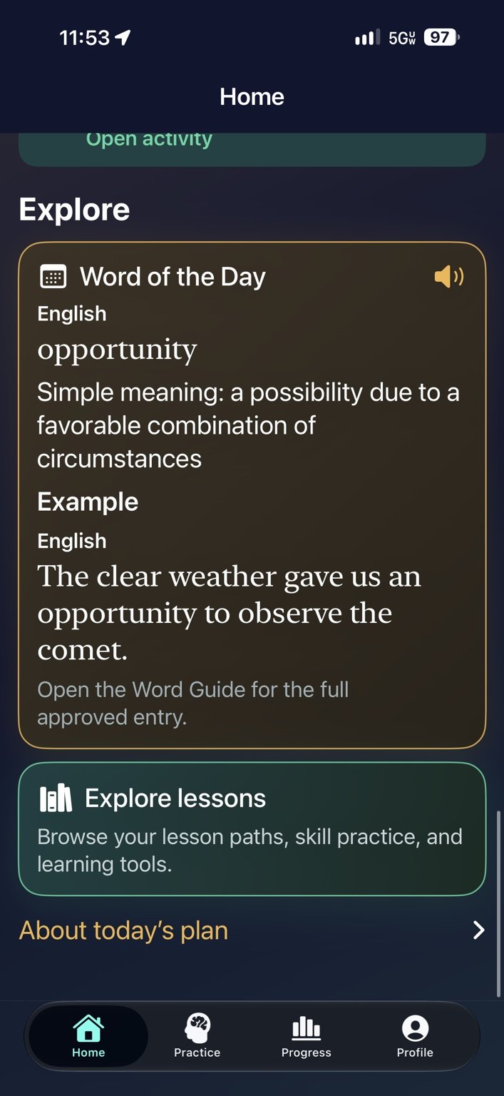 Word of the Day — Explore a meaning and example.