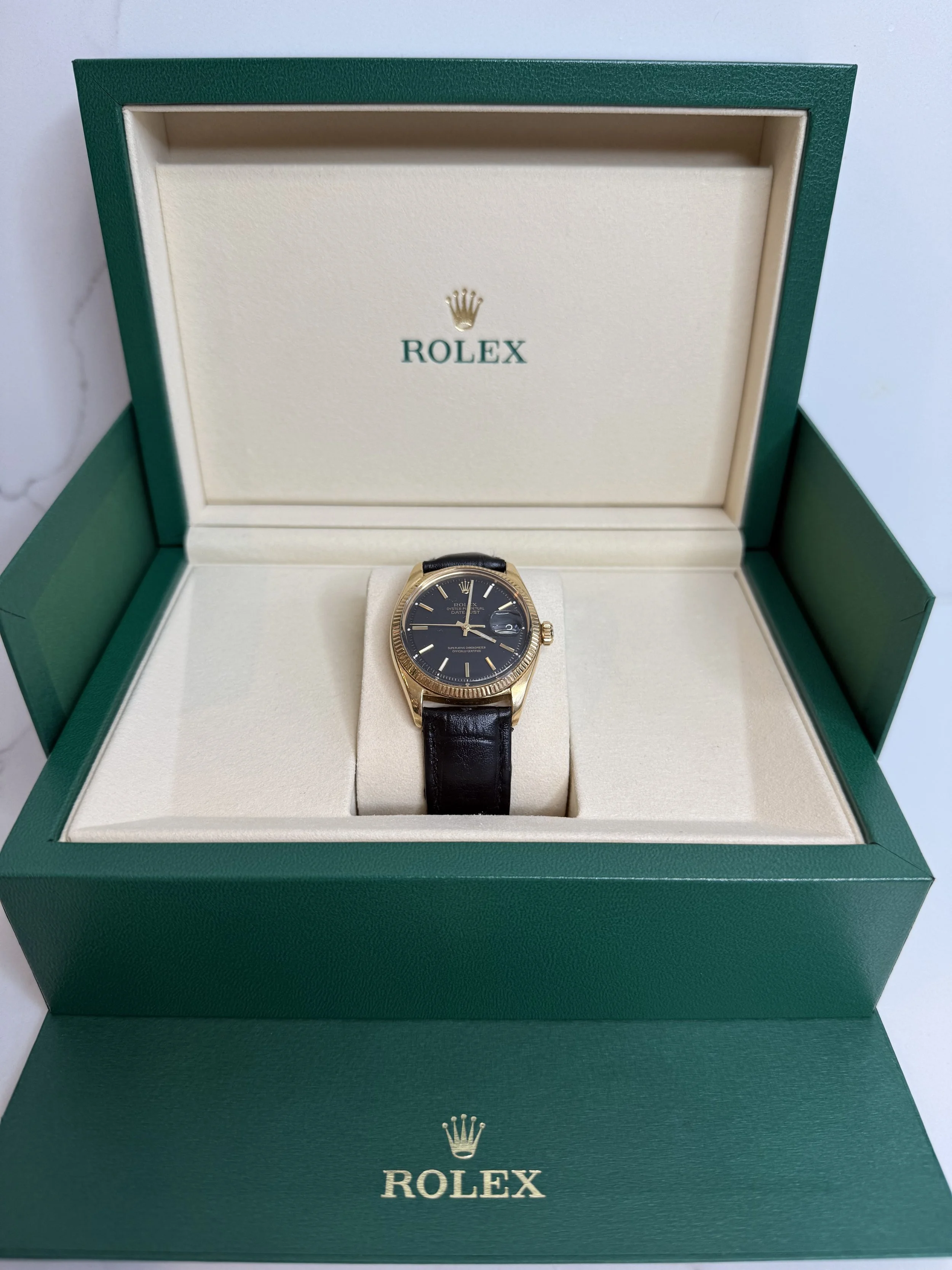 1963 Rolex Datejust 1601 18k Yellow Gold