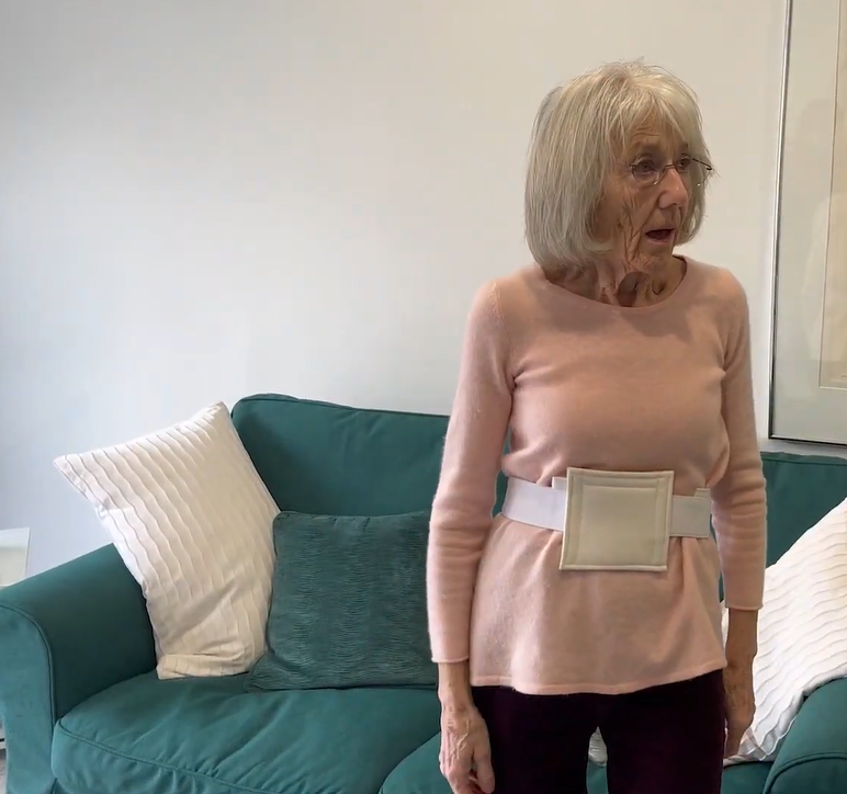 Maggie With NHS Provided Peg Tidy