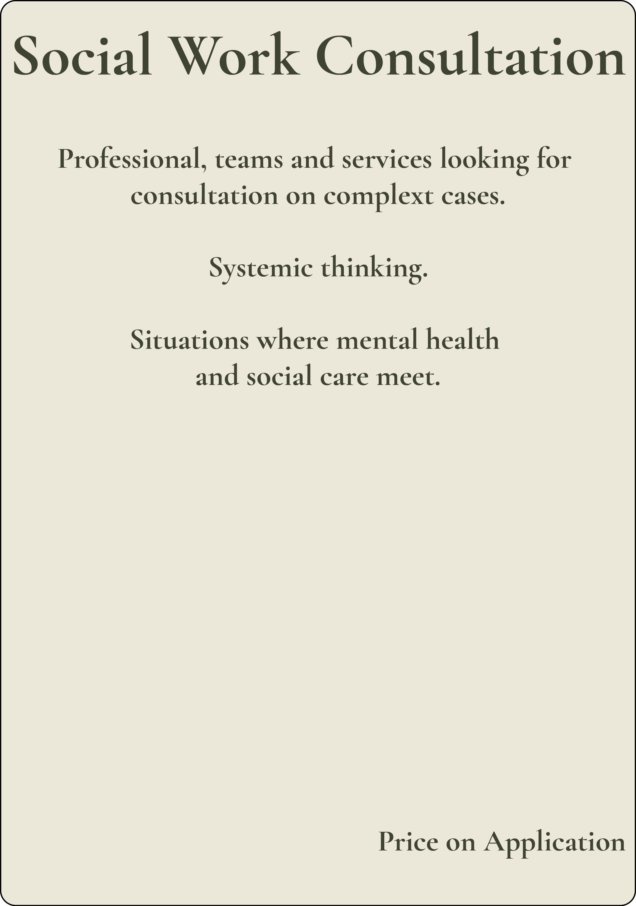 Independent social work consultation and advocacy