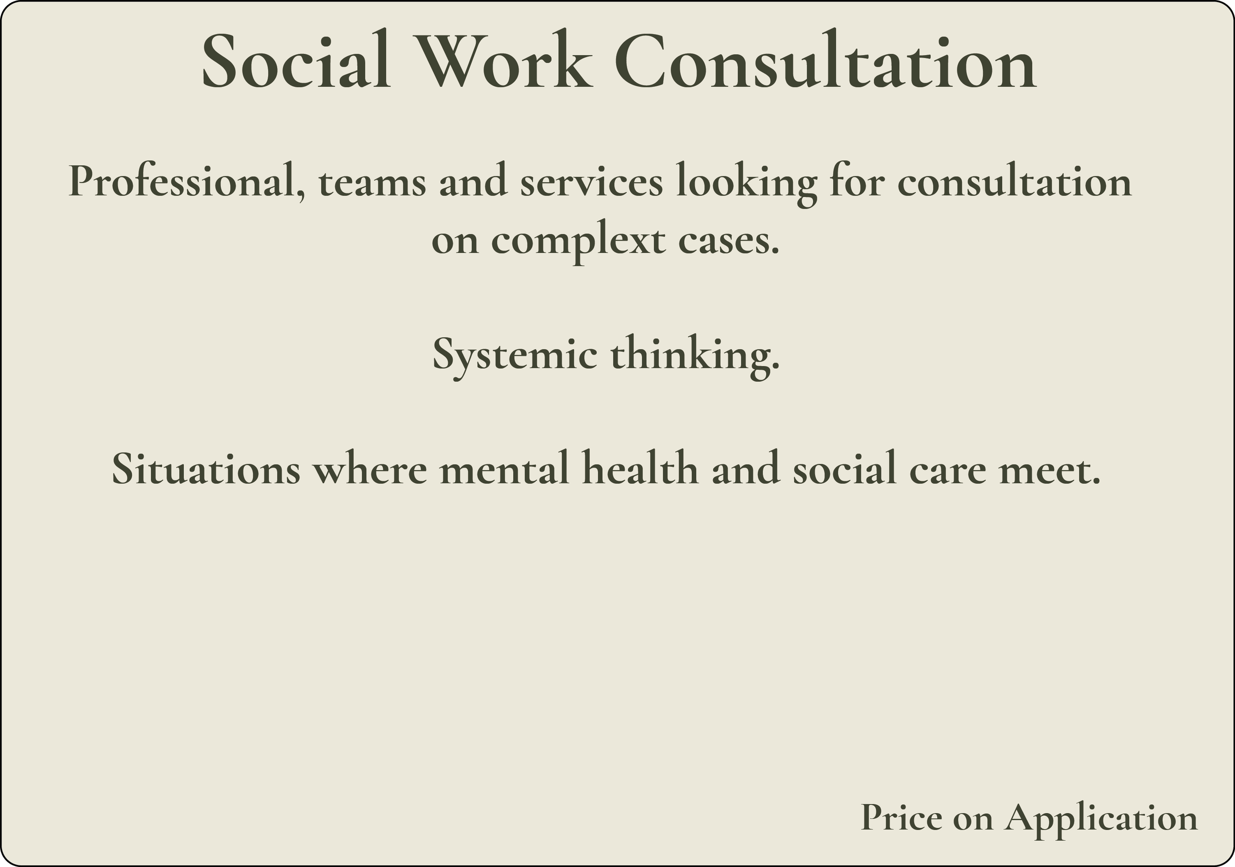 Independent social work consultation and advocacy