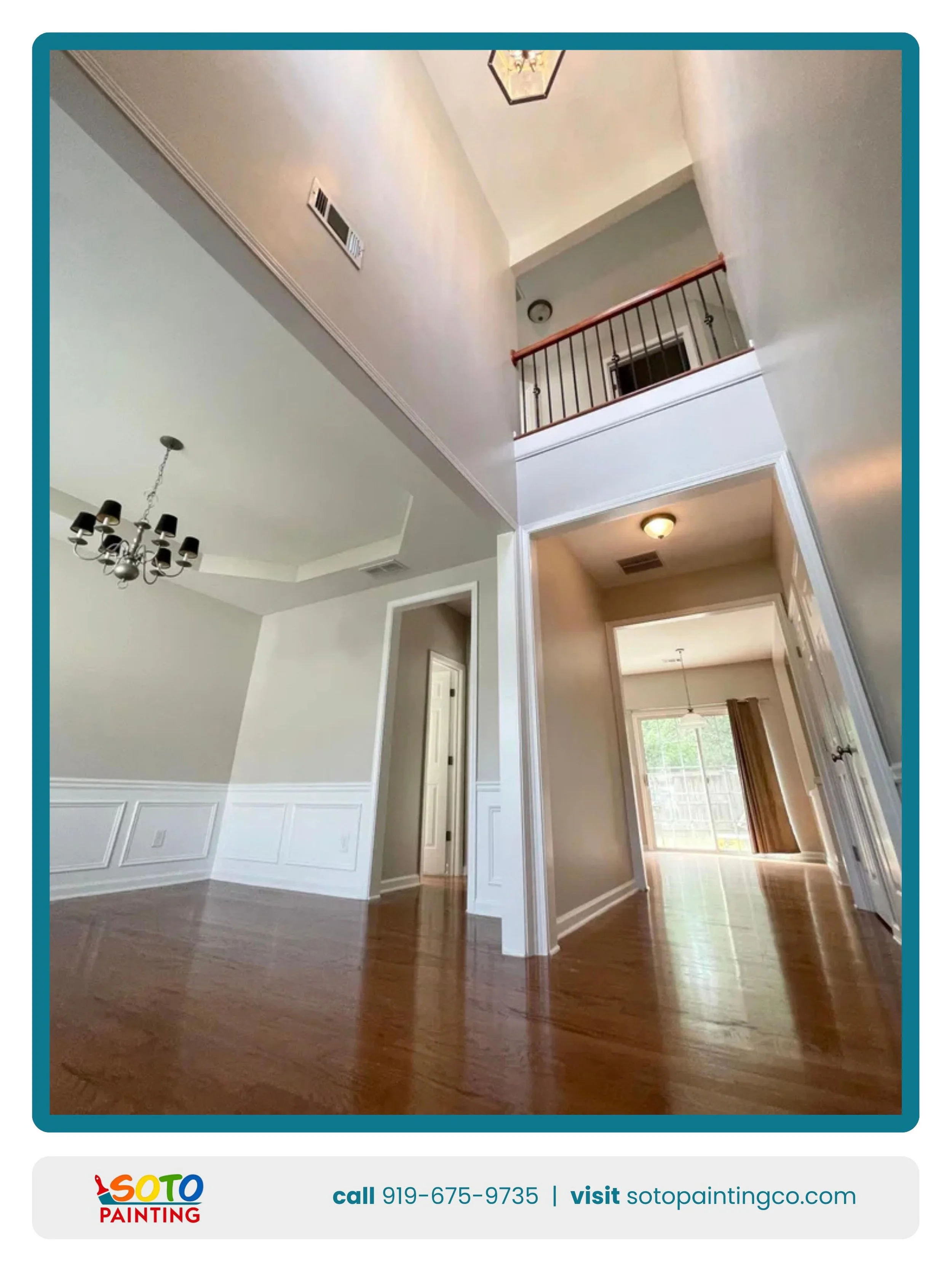 Tall walls and open spaces need a painter who pays attention.

Lines, trim, corners, ceilings, and transitions all matter. One rushed area can throw off the whole room.

The goal is not just to paint the space. The goal is to leave it looking clean, 