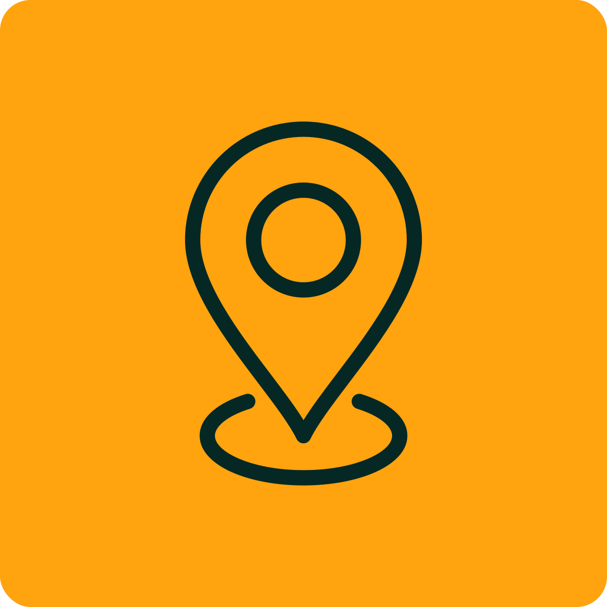 Map pin icon on an orange background.