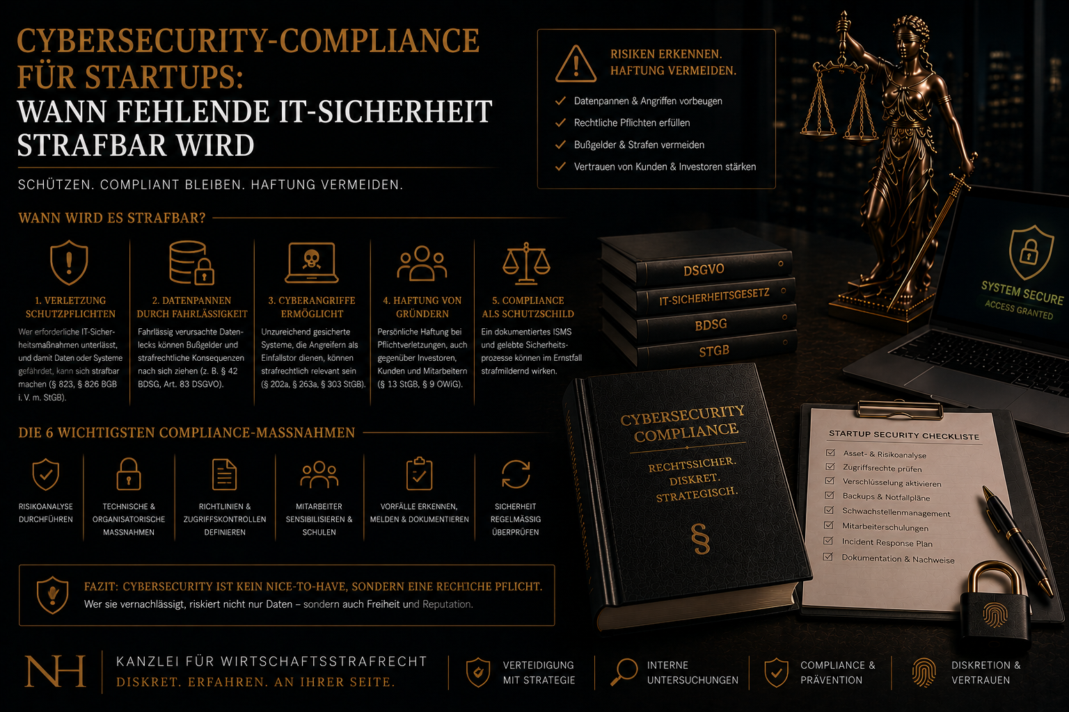 Cybersecurity-Compliance für Startups: Wann fehlende IT-Sicherheit strafbar wird