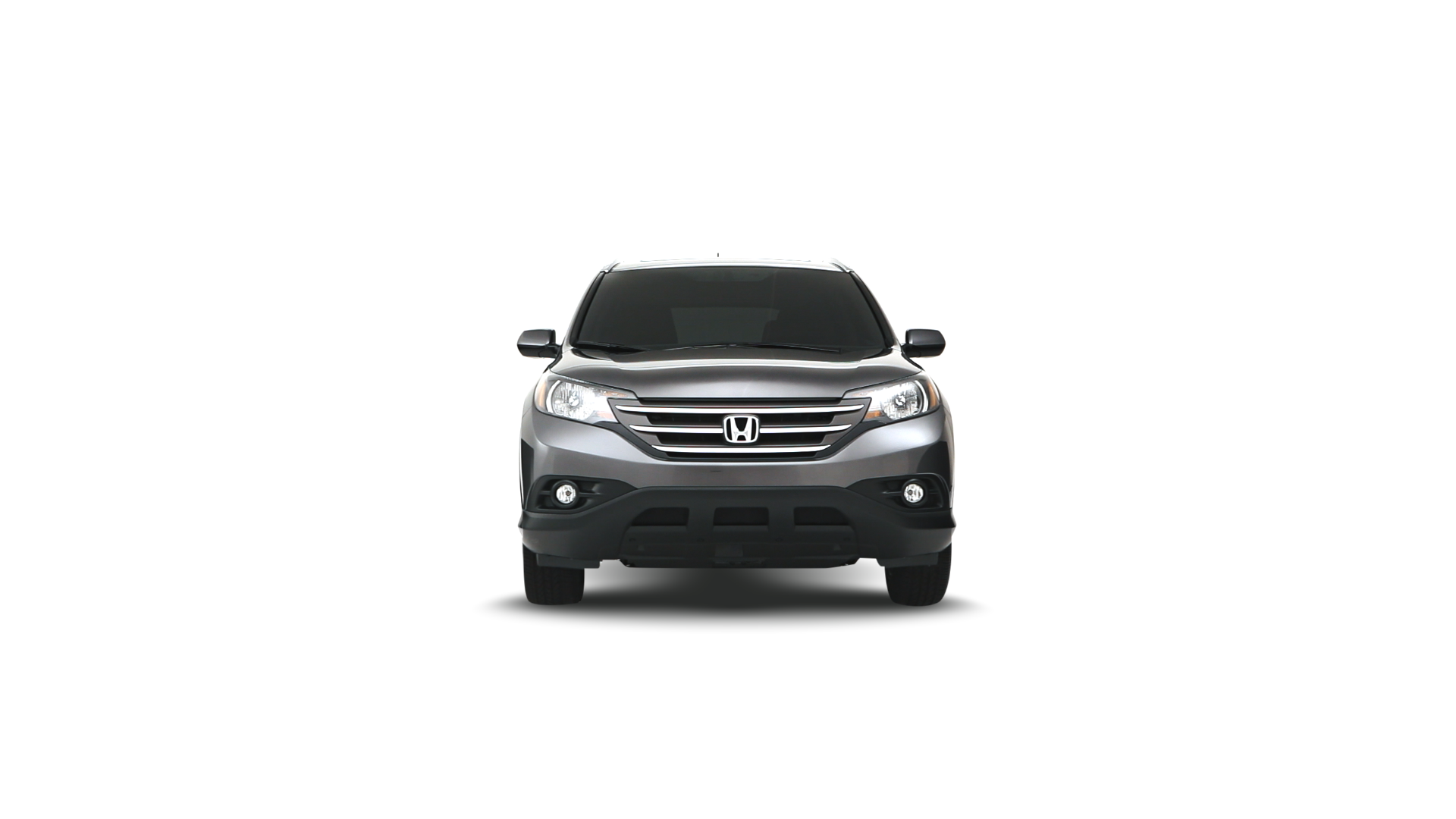 Front view of a silver Honda SUV on a white background.