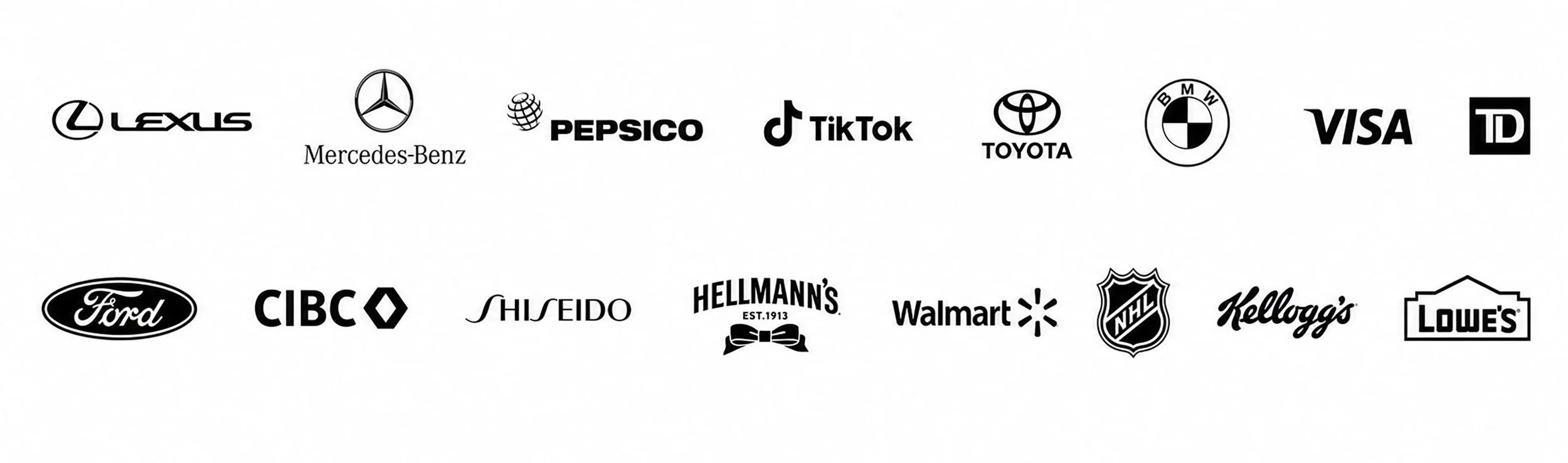 Selected client brands representing commercial photography and motion work for leading national and international companies.