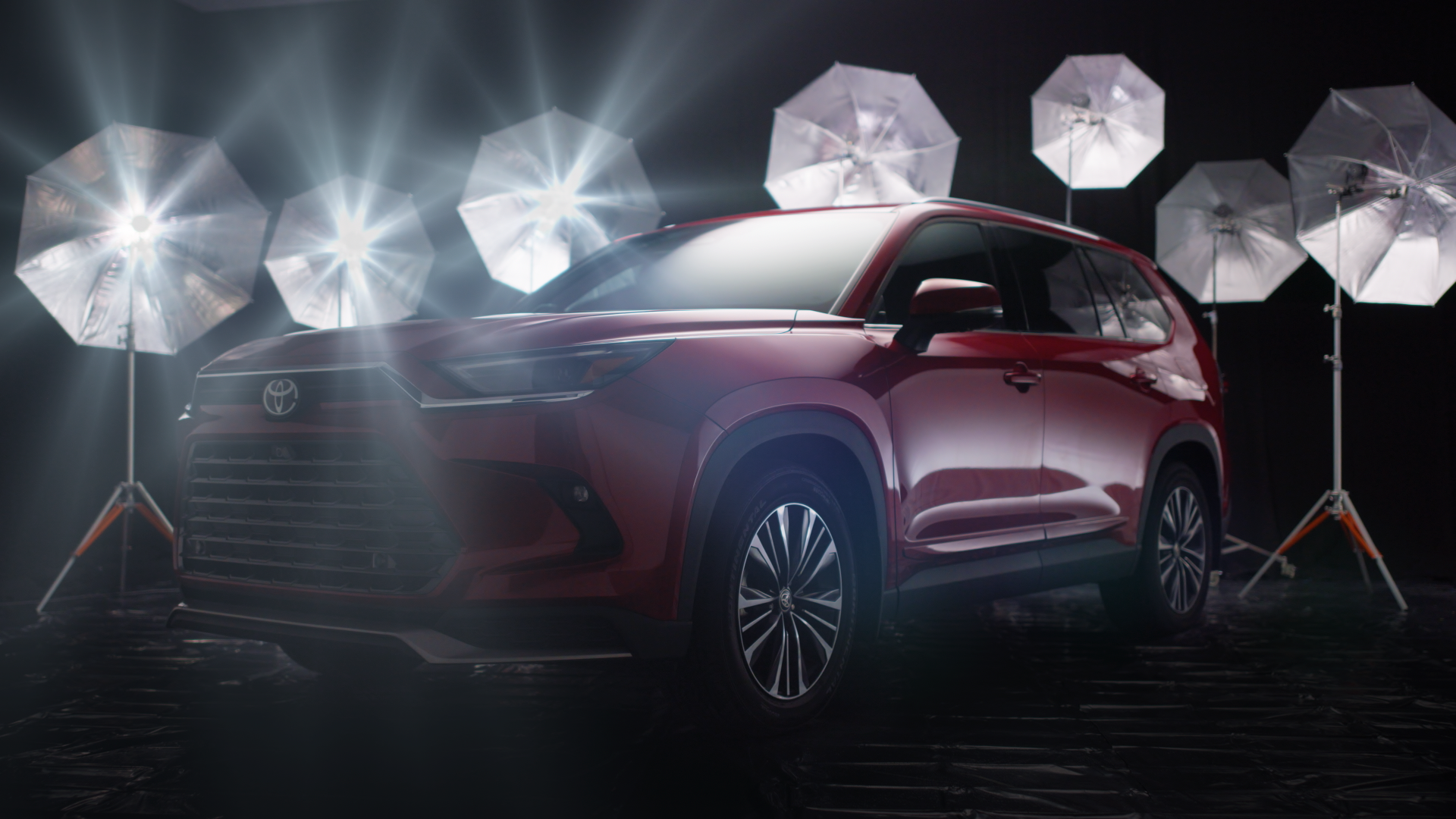 Commercial Toyota SUV photography with professional studio lighting for automotive advertising