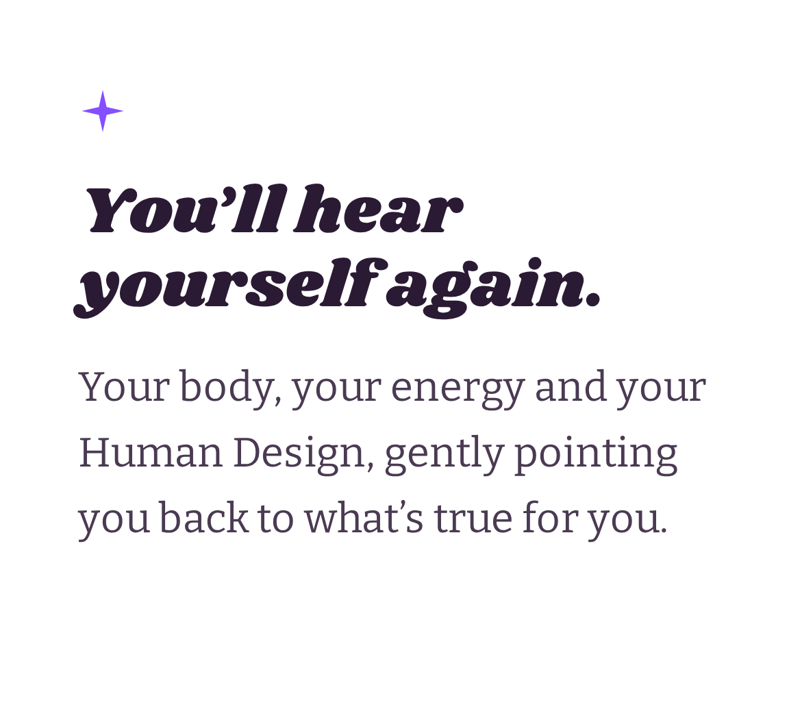 Inspirational quote about reconnecting with oneself, featuring a small purple star in the top left corner, with dark purple and grey text on a white background.