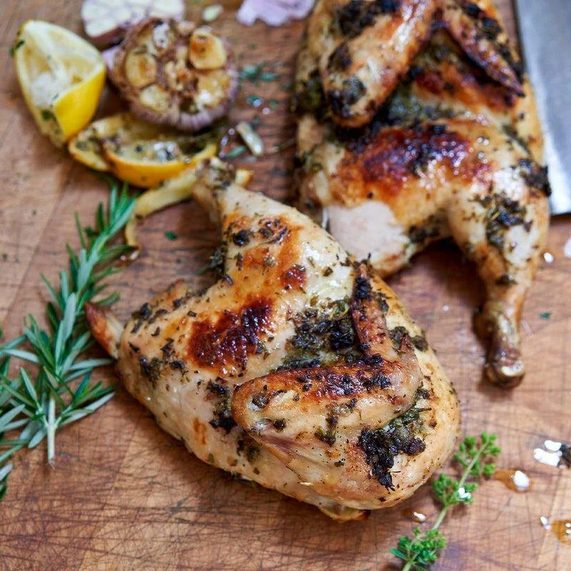 Half Roast Baby Chicken with Rice