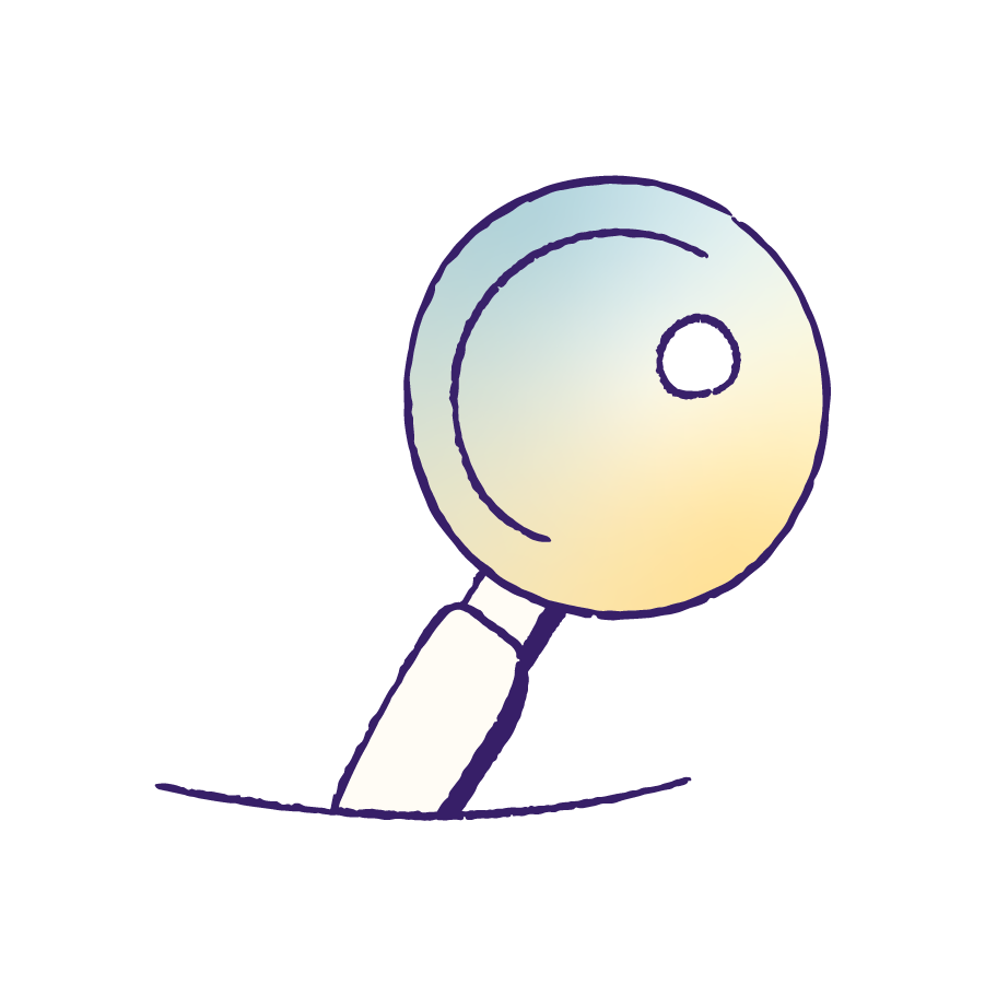 Illustration d'une loupe avec un fond sombre.
