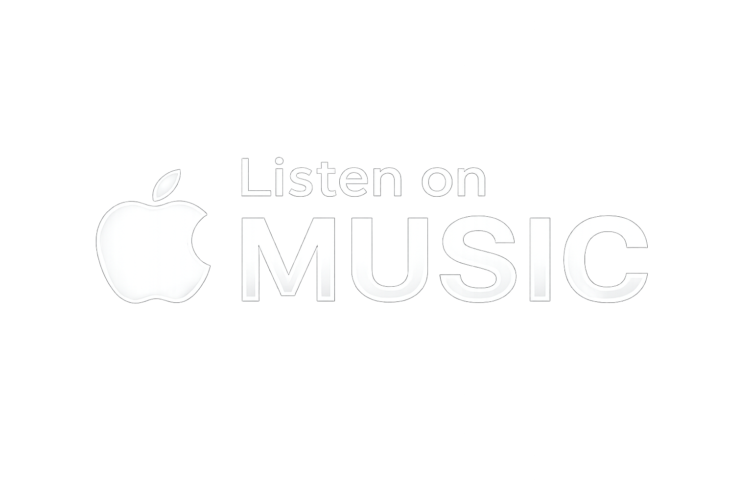Black background with white text that says "Listen on Apple Music" and the Apple logo.