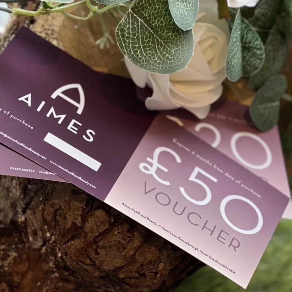 Aimes Health & Beauty gift vouchers available to purchase online or in the salon