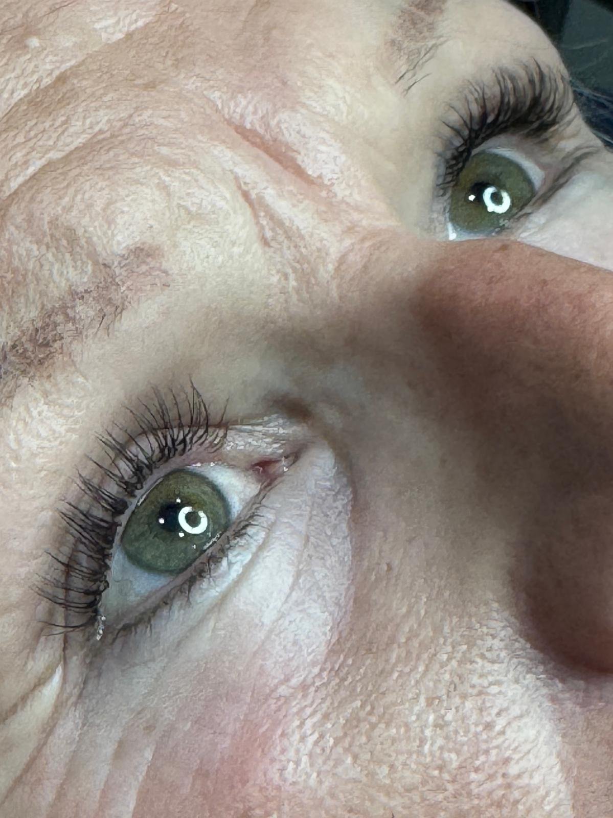 Eyelash Extensions shown with eyes open