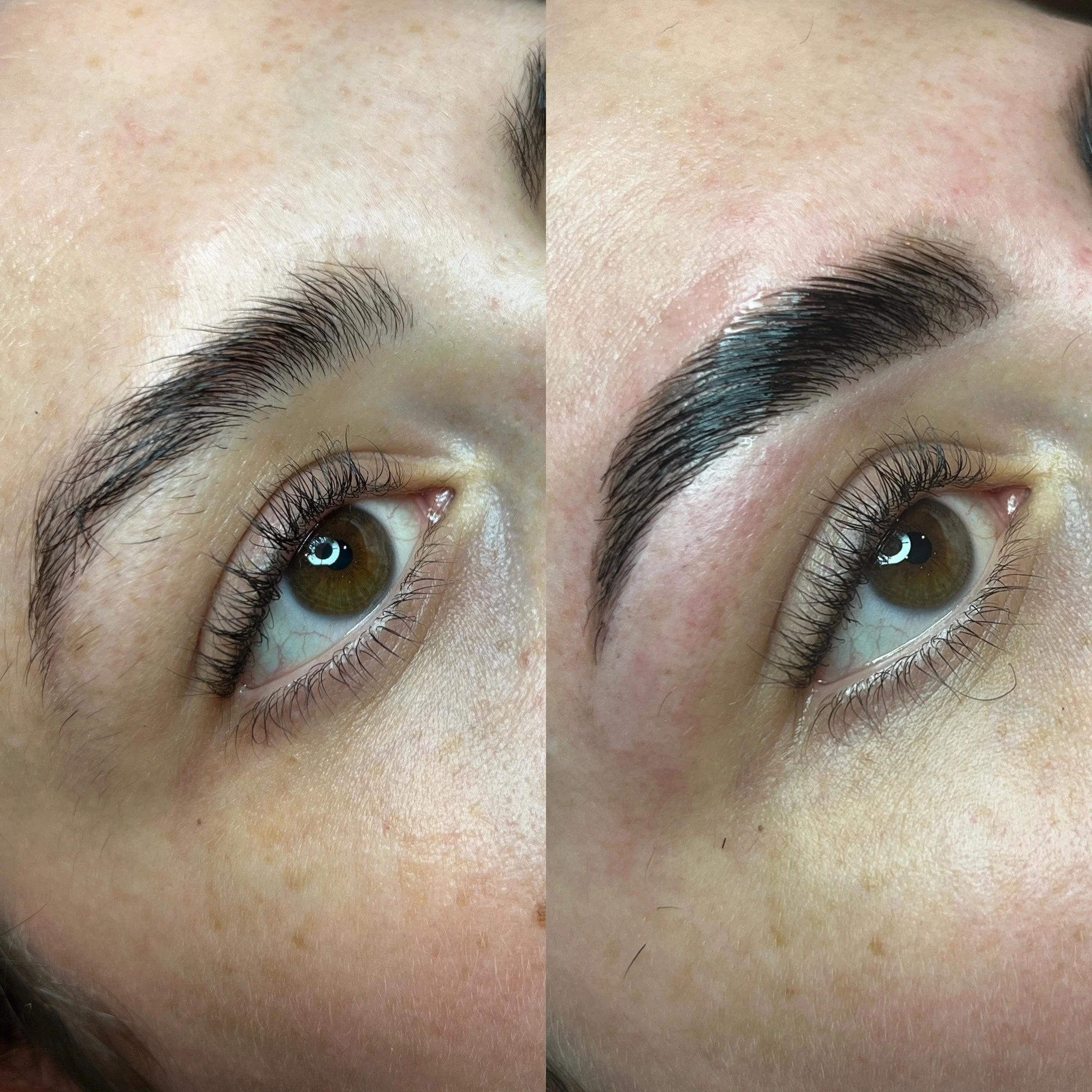 Before and after HD Brows treatment at Aimes Health & Beauty