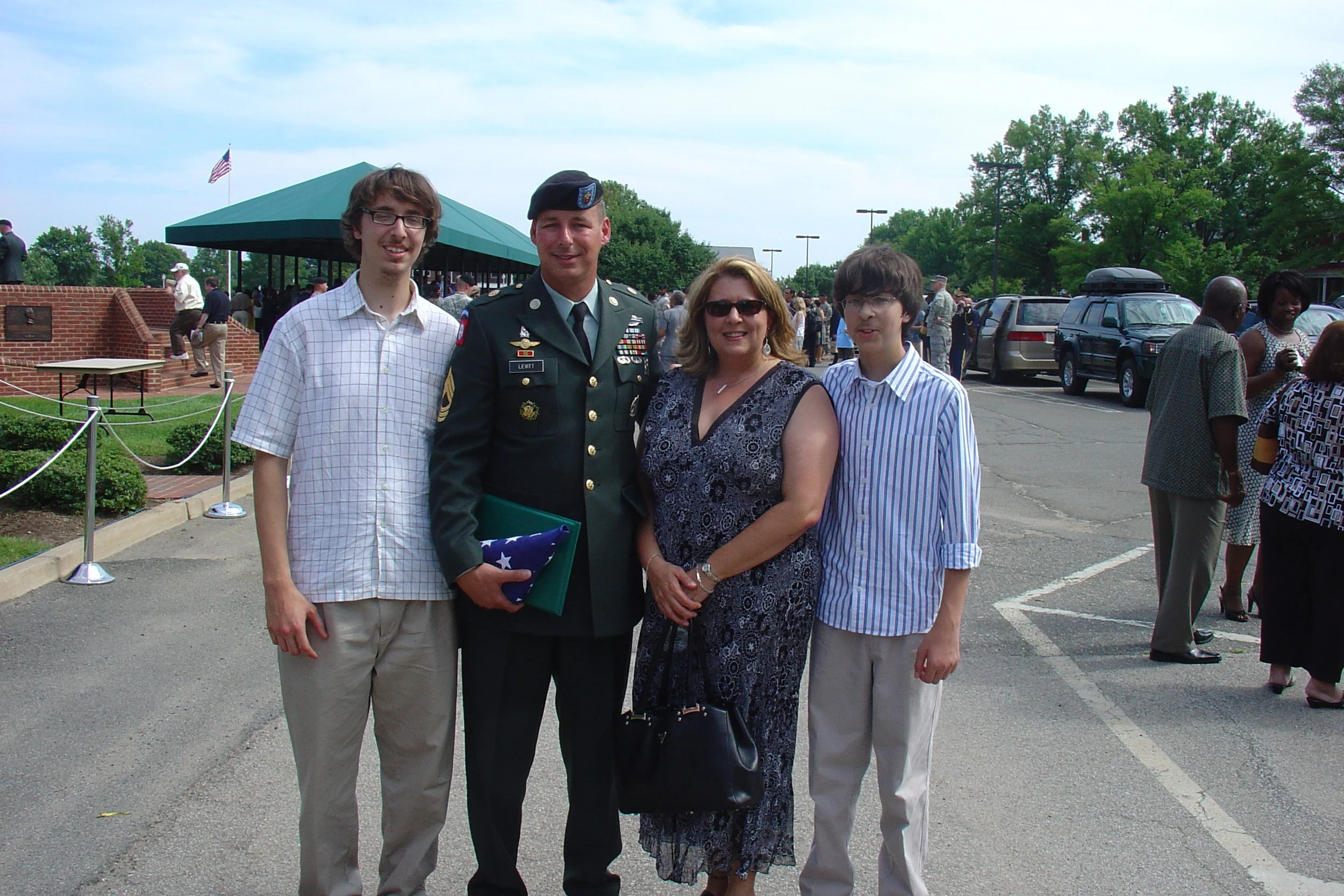 2009 Retirement Ceremony Ft. Myer  - Kelli and boys.JPG