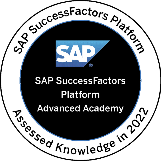 SAP SuccessFactors Platform Advanced Academy certification badge earned by Kristy Walsh