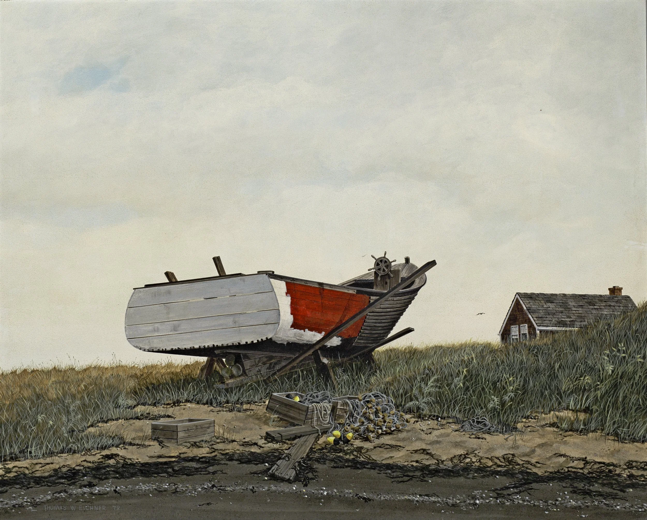 Maine Boat in Dry Dock
24"x30" 
Acrylic on Panel