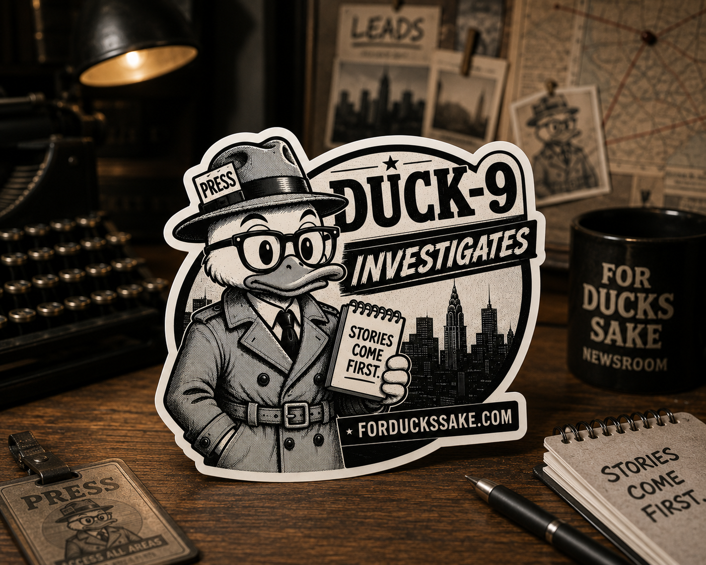 Duck-9 Investigates Sticker