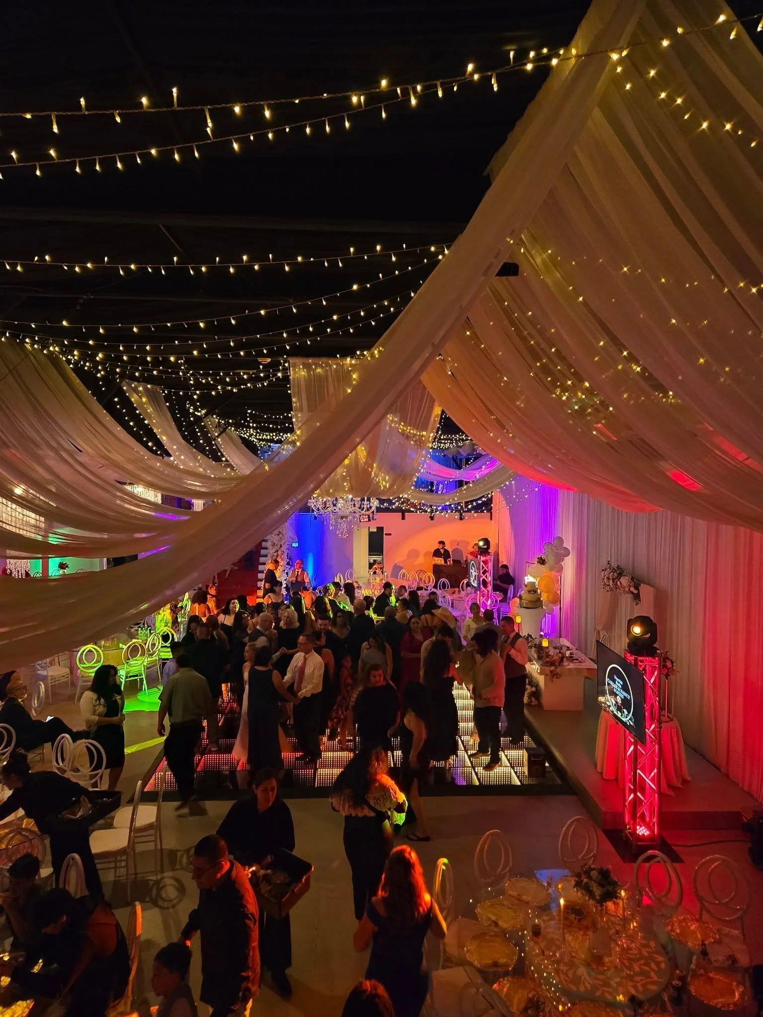 The dance floor with lights