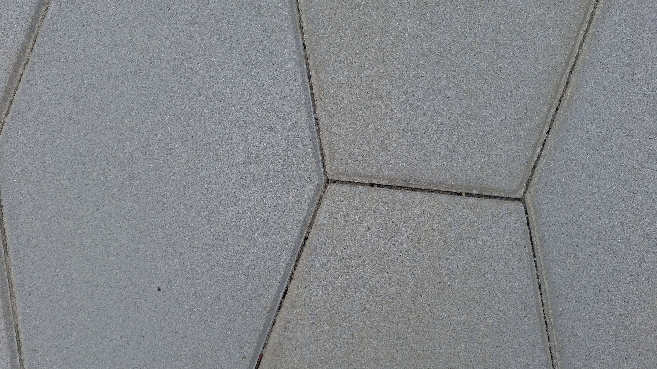 Close-up photograph of gray concrete sidewalk tiles with visible grout lines.