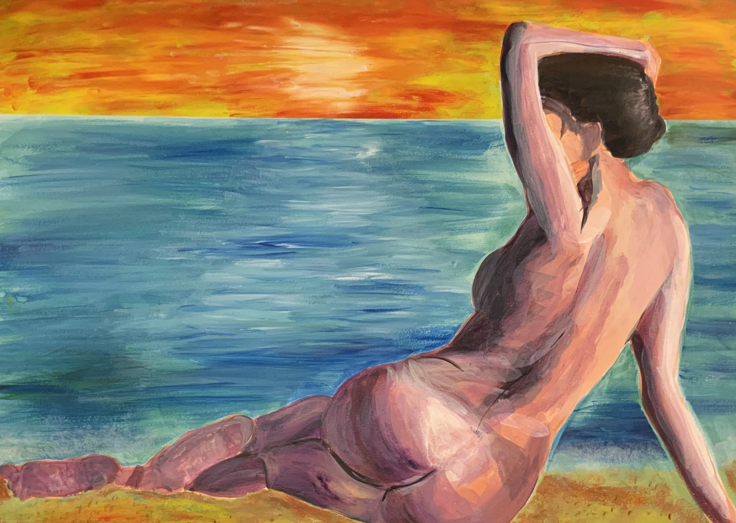 Bather by the sea