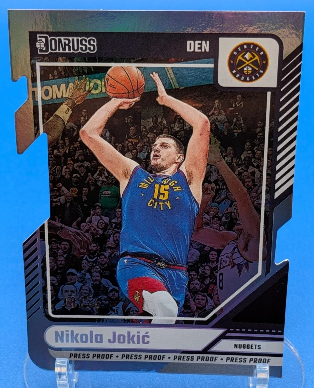 Front of 2024-25 Donruss Press Proof Silver Die Cuts Nikola Jokic #188 Denver Nuggets