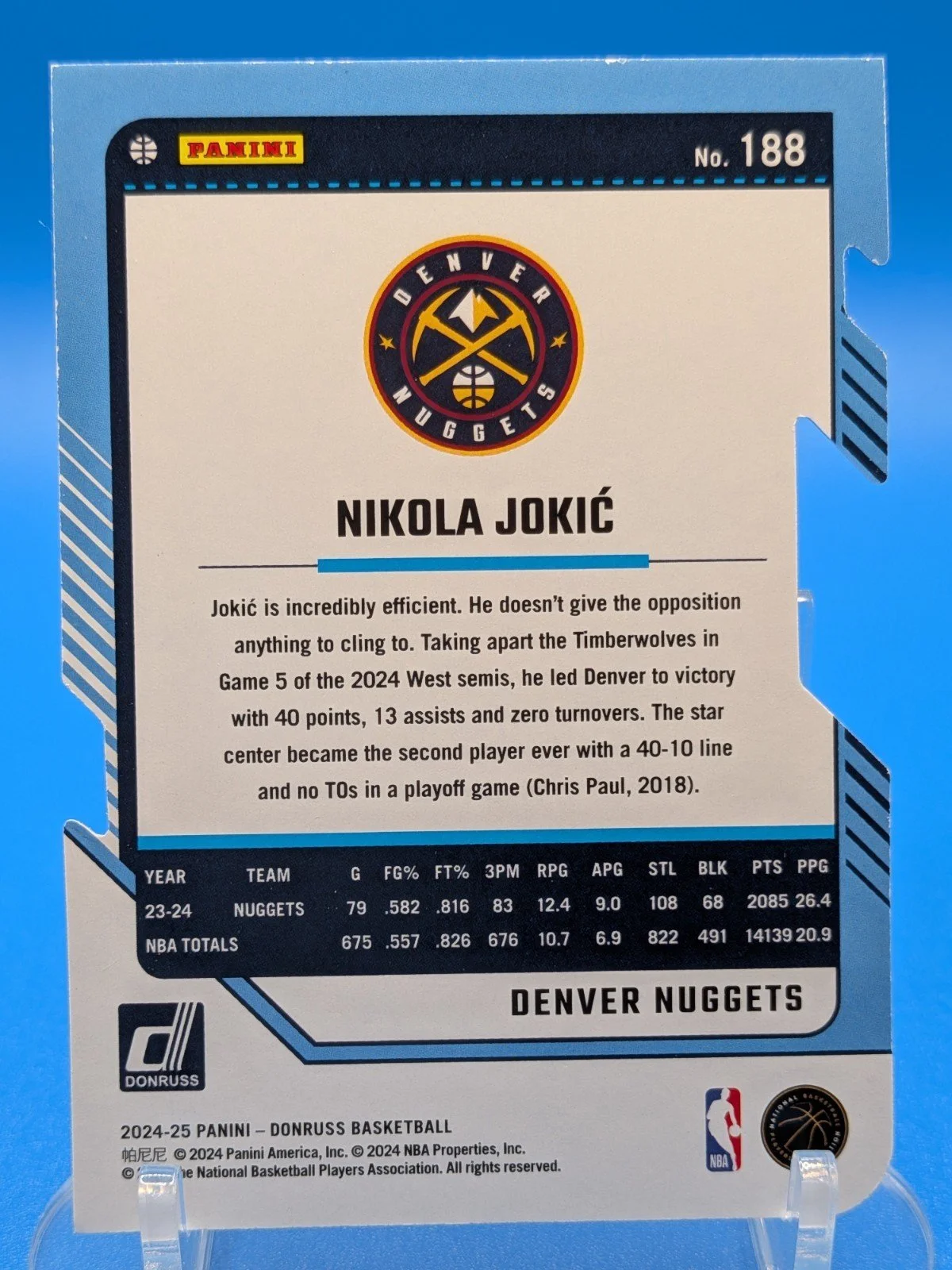 2024-25 Donruss Press Proof Silver Die Cuts Nikola Jokic #188 Denver Nuggets - photo 4