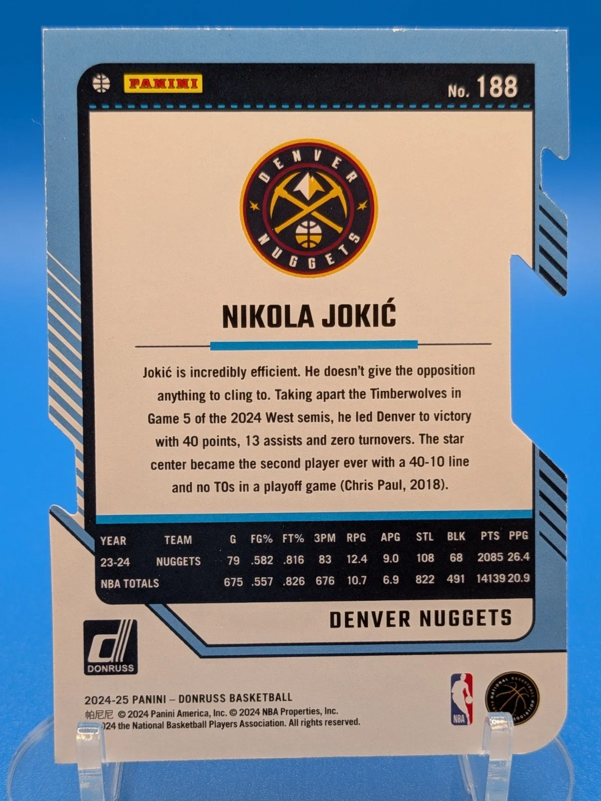 2024-25 Donruss Press Proof Silver Die Cuts Nikola Jokic #188 Denver Nuggets - photo 7