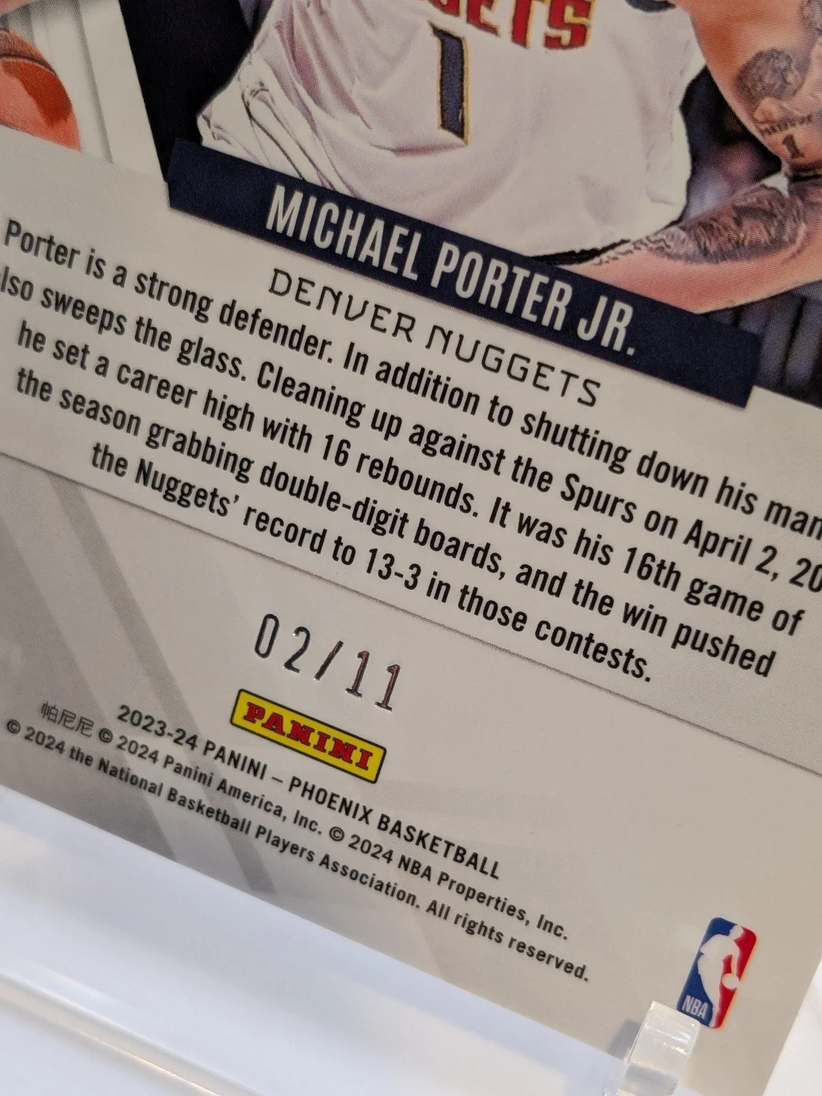 2023-24 Panini Phoenix Michael Porter Jr. RED PANDORA /11 #67 FOTL Nuggets SSP - photo 2