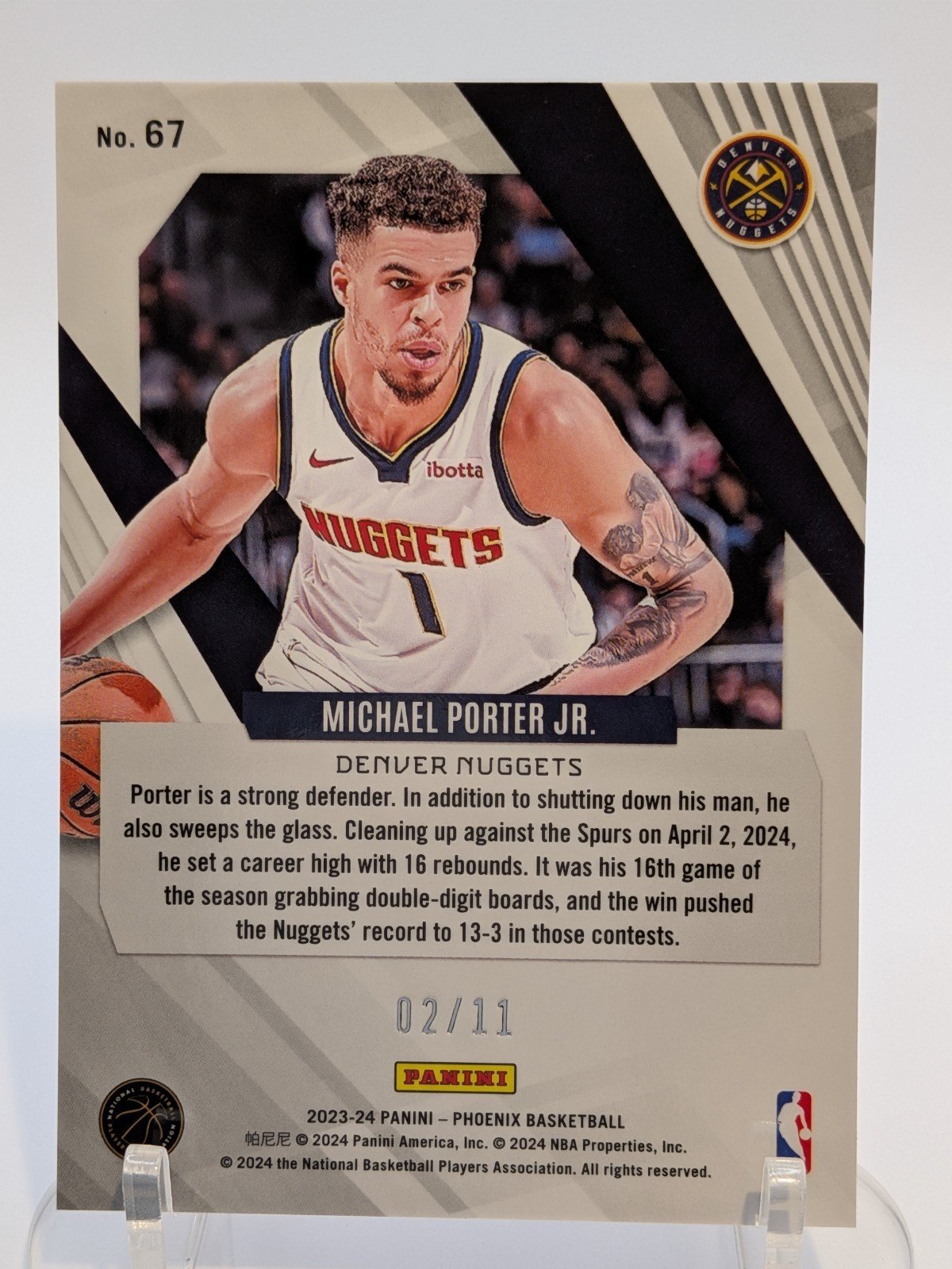 2023-24 Panini Phoenix Michael Porter Jr. RED PANDORA /11 #67 FOTL Nuggets SSP - photo 10