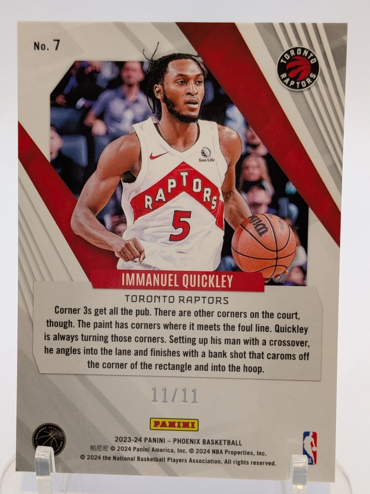 2023-24 Panini Phoenix Immanuel Quickley RED PANDORA #7 SSP FOTL Raptors 11/11 - photo 6