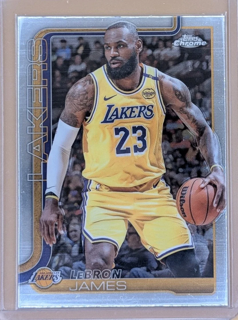 Front of 2025-26 Topps Chrome #127 LeBron James