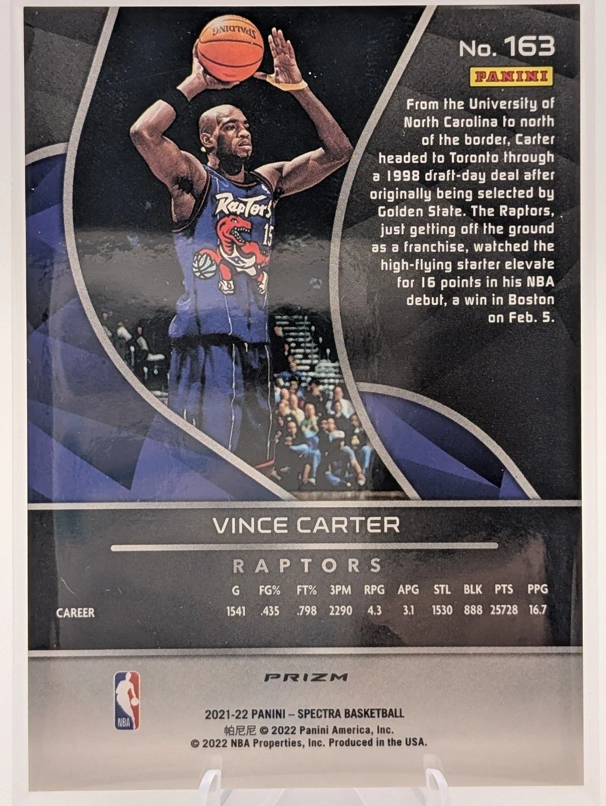 2021-22 Panini Spectra #163 Vince Carter - photo 2