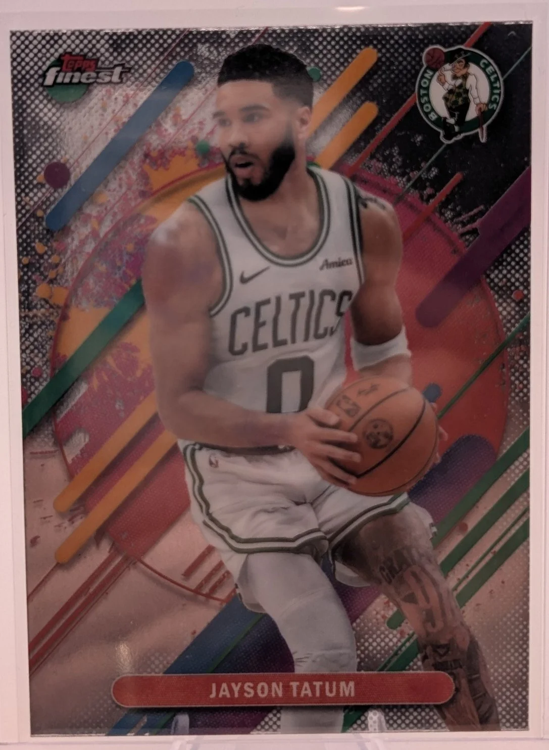 Front of 2025-26 Finest #221 Jayson Tatum RARE