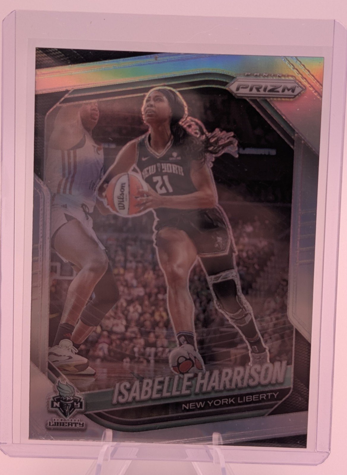 Front of 2025 Panini Prizm WNBA #12 Isabelle Harrison Silver Prizms