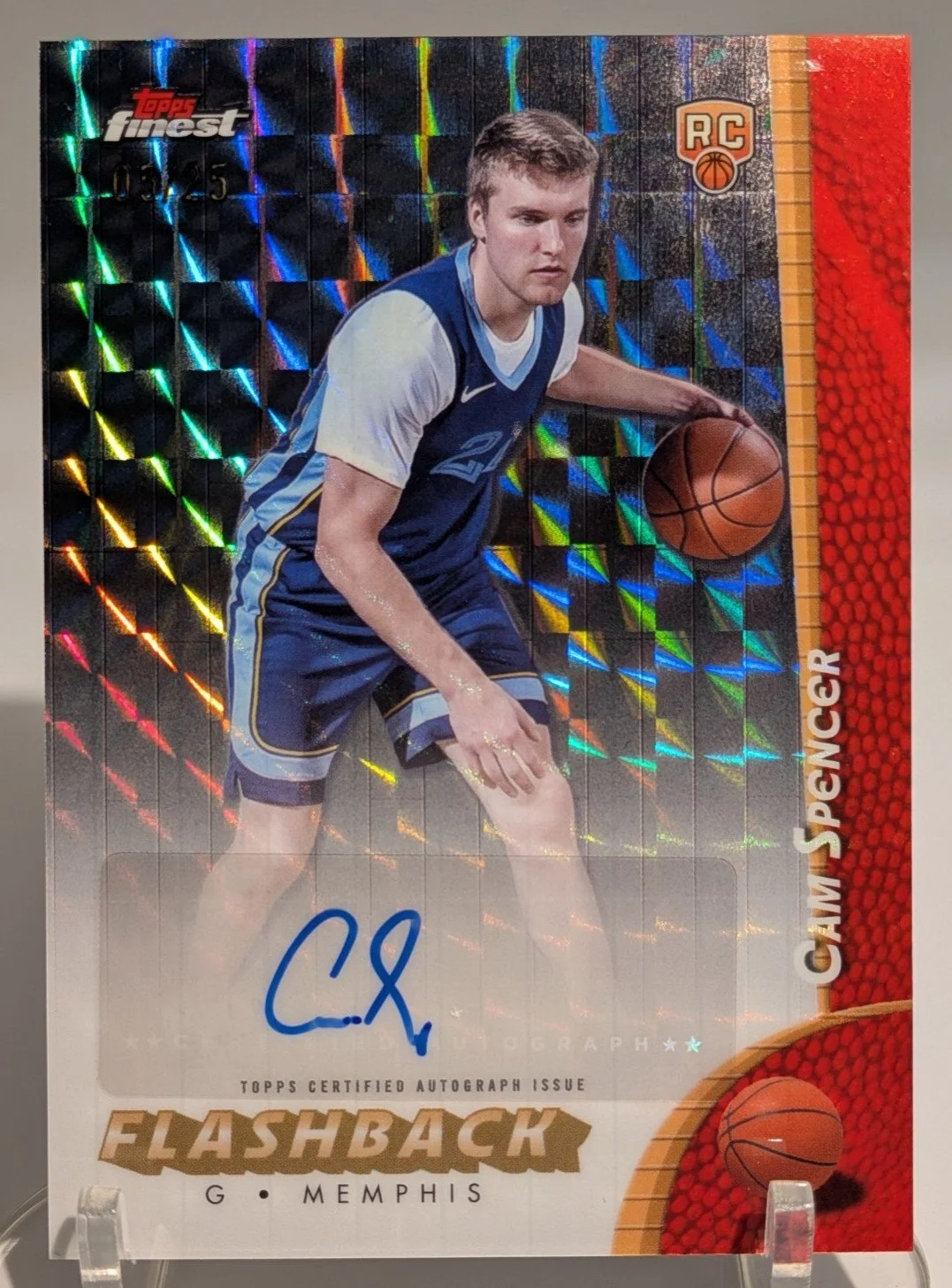 Front of 2024-25 Finest #FBA-CS Cam Spencer Flashback Autographs