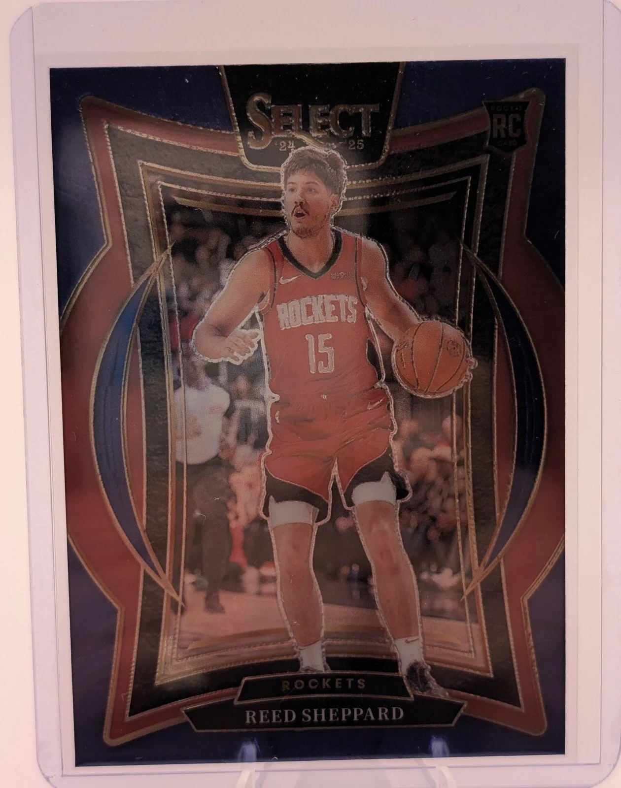 Front of 2024-25 Panini Select #68 Reed Sheppard Blue Rookie (RC)