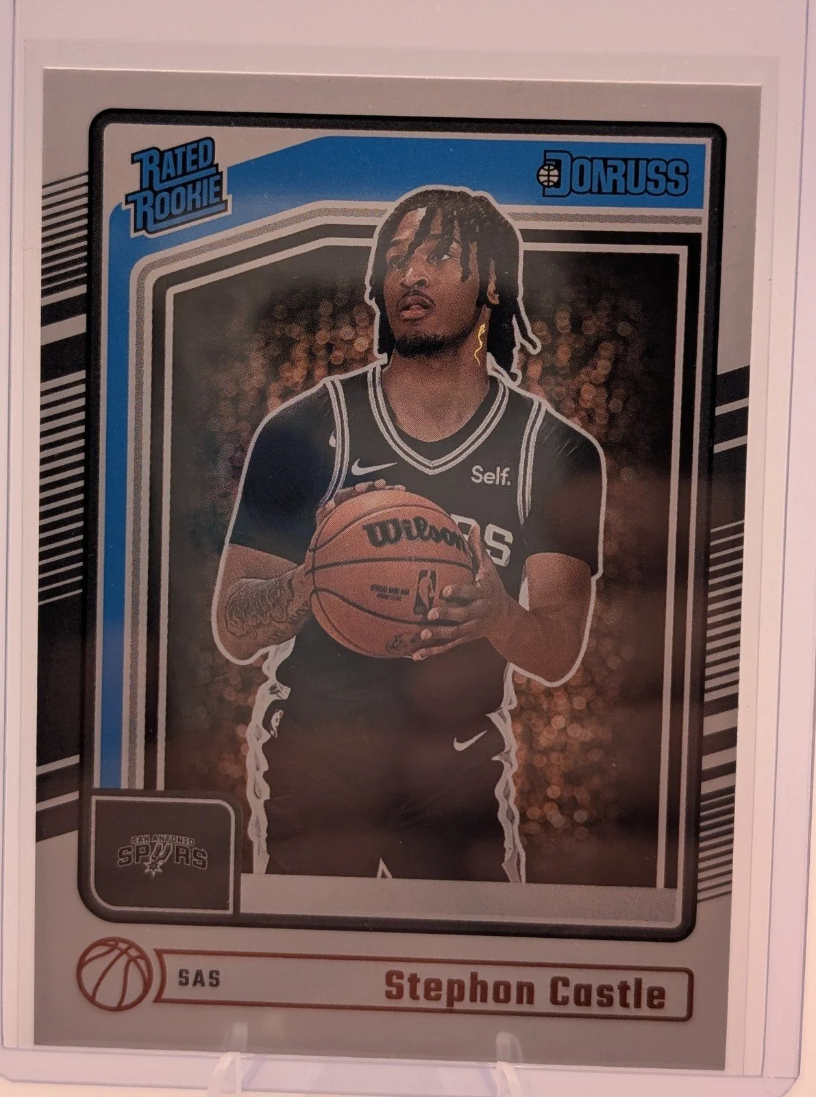 Front of 2024-25 Donruss #244 Stephon Castle Rated Rookie