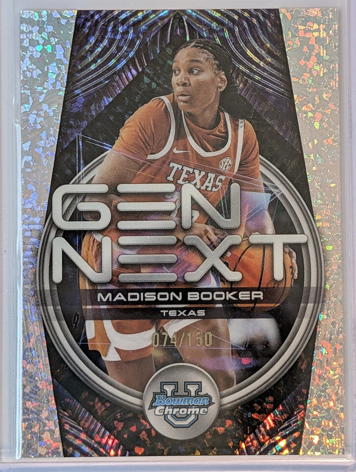 Front of 2025-26 Bowman /150 Madison Booker Mini-Diamond Refractor #GN-20